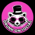 drunk on social icon of raccoon in top hat 